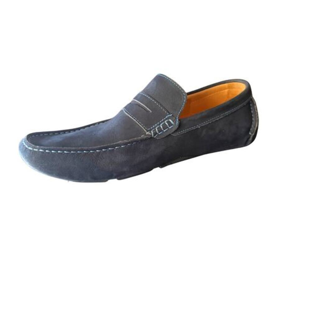 Saks Fifth Avenue Navy Suede Driving Loafers Men's Size 10M Made in Brazil